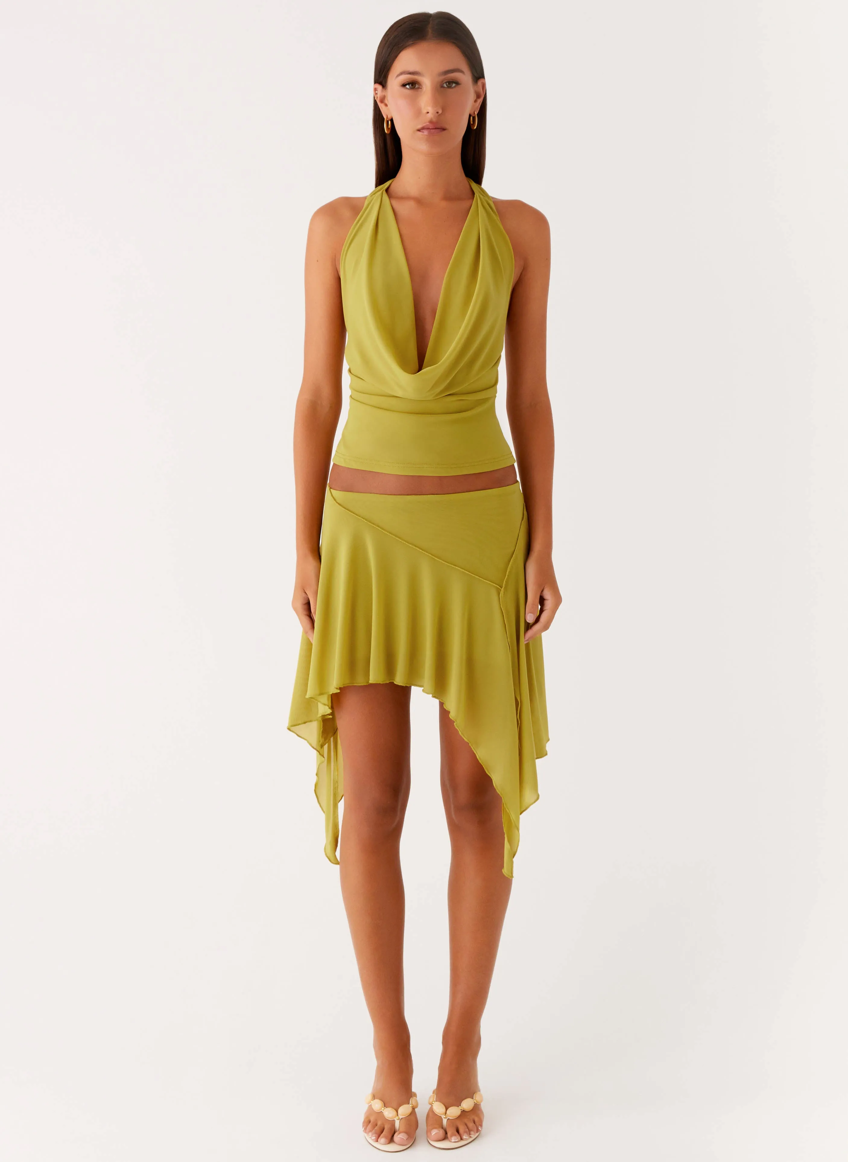 Lustra Mini Skirt - Lime Light Outfit Durable Stitching
