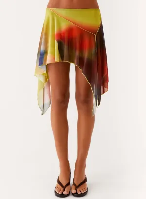 Lustra Mini Skirt - Moody Floral Urban Fashion Figure Flattering