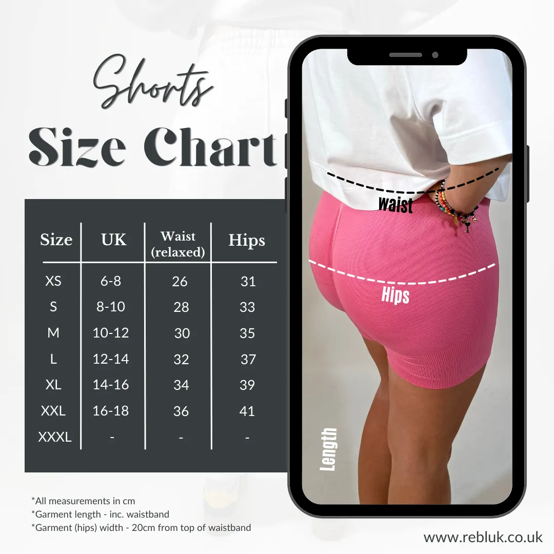 Luxe Bubblegum Pink r.e.b.l Logo High Waisted Ribbed Shorts