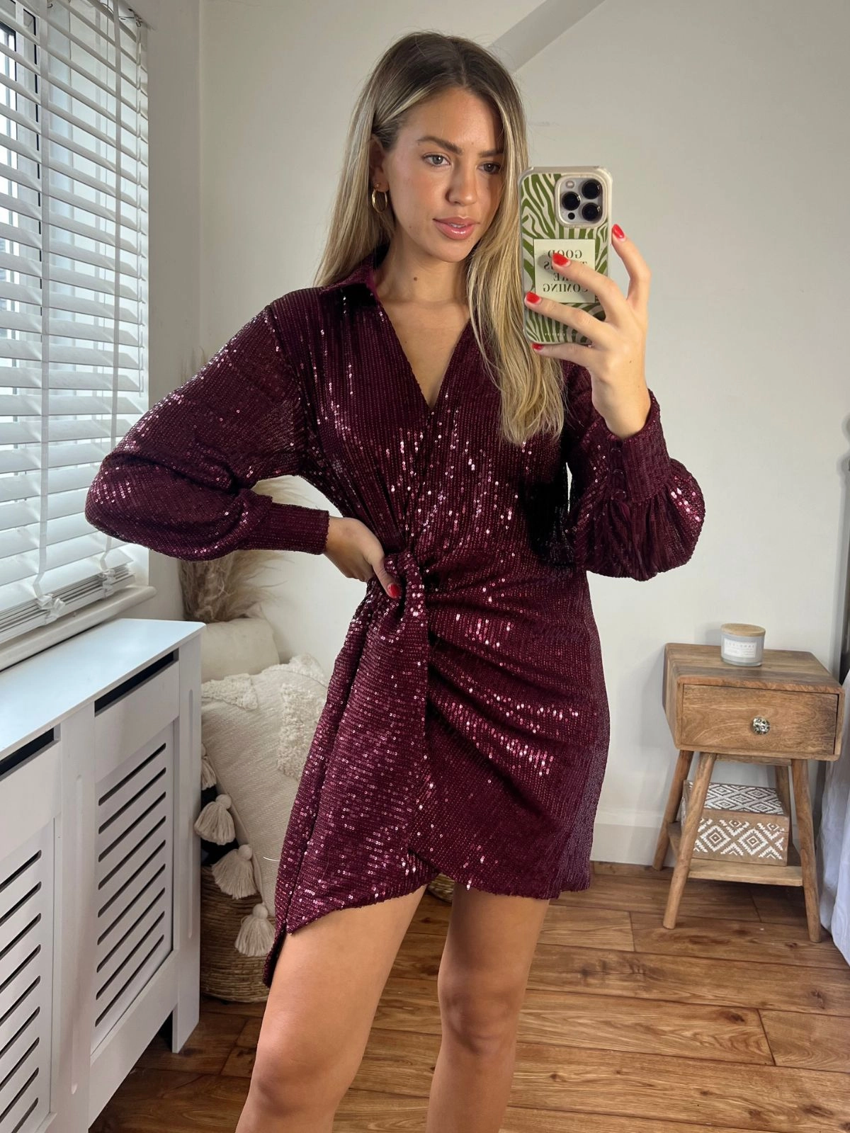 Aimee Balloon Sleeve Shirt Dress / Mulberry Simple Mood