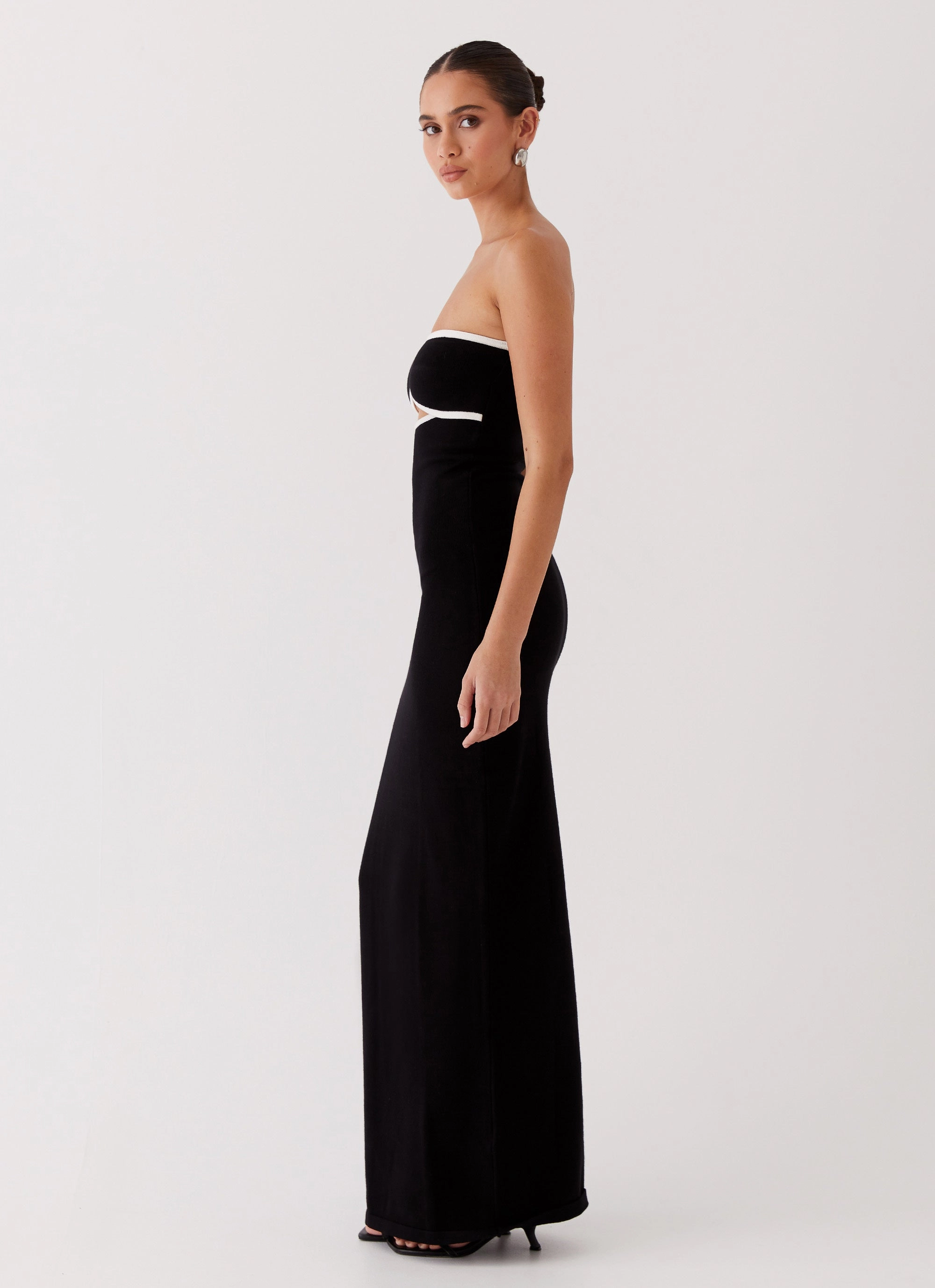 When In Rome Knit Maxi Dress - Black Romantic dinner wear