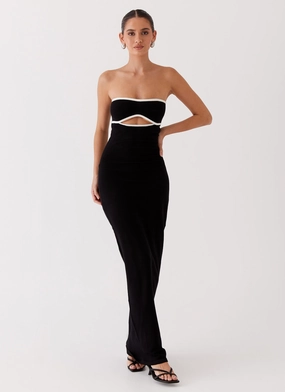 Relax Form Tasteful Detail When In Rome Knit Maxi Dress - Black