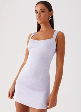 Odette Satin Mini Dress - Lilac Timeless Layering