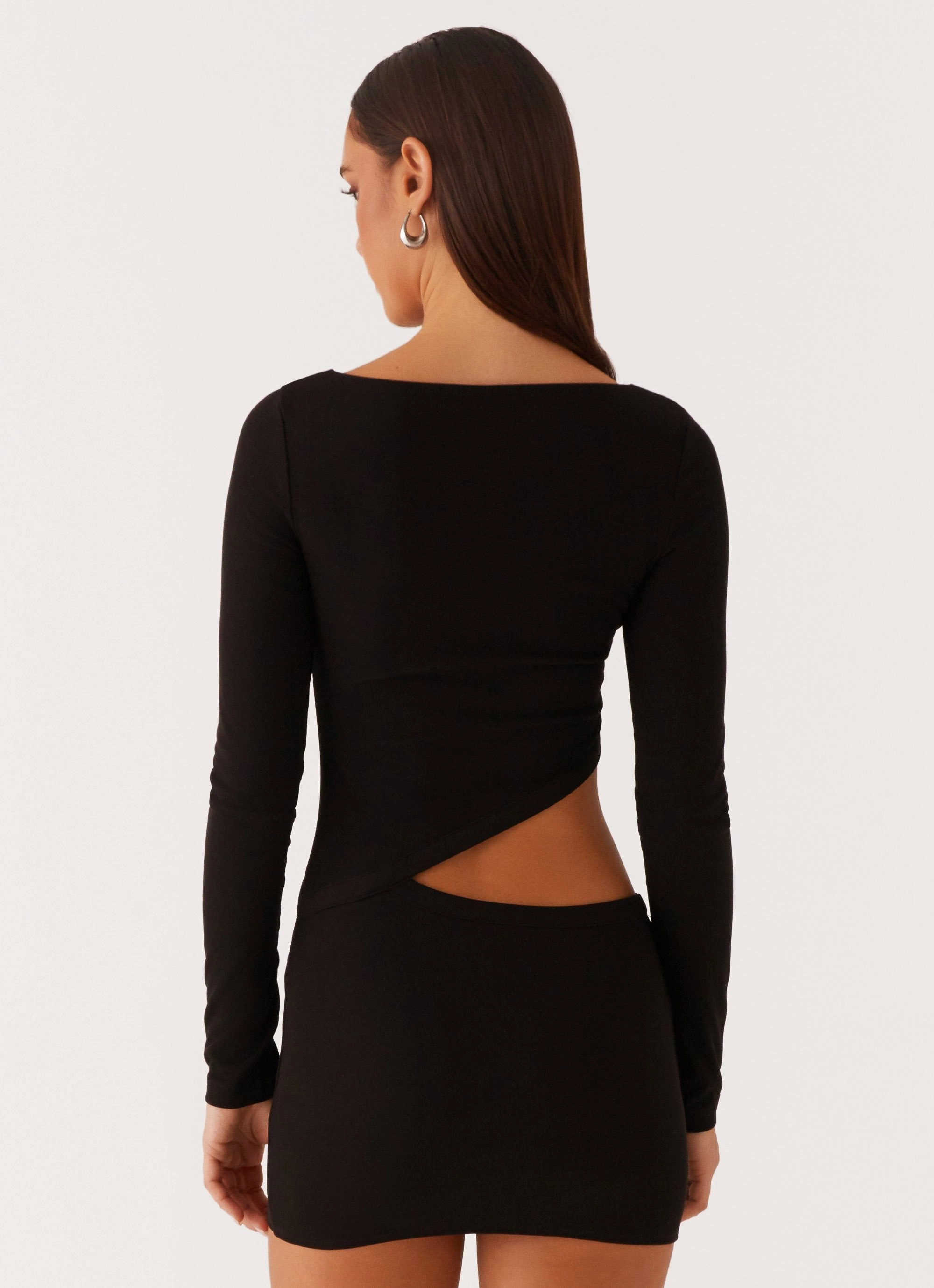 Versatile Piece Jocelyn Long Sleeve Mini Dress - Black