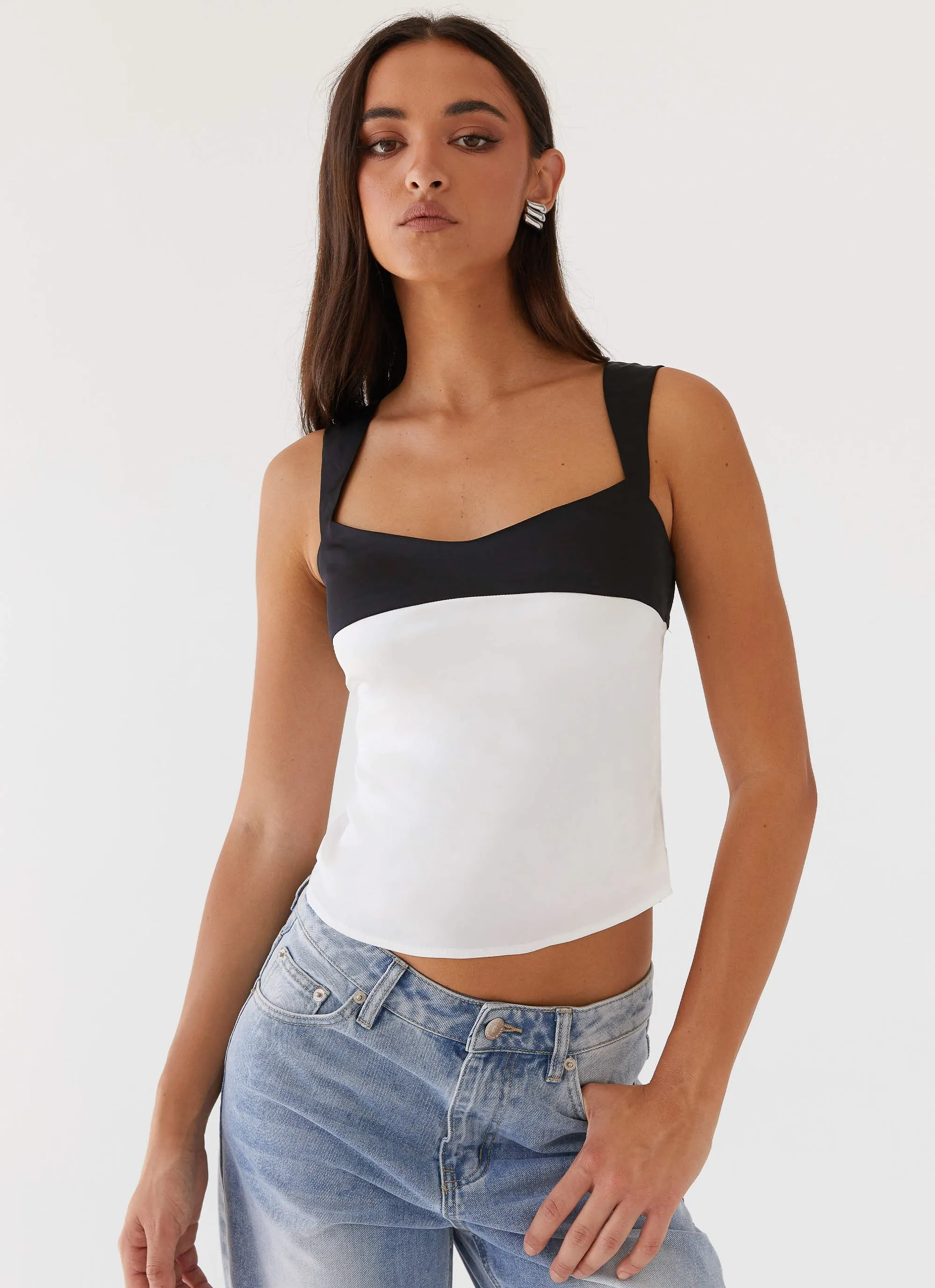 Lylah Satin Top - Noir Pearl TurtleneckDesign