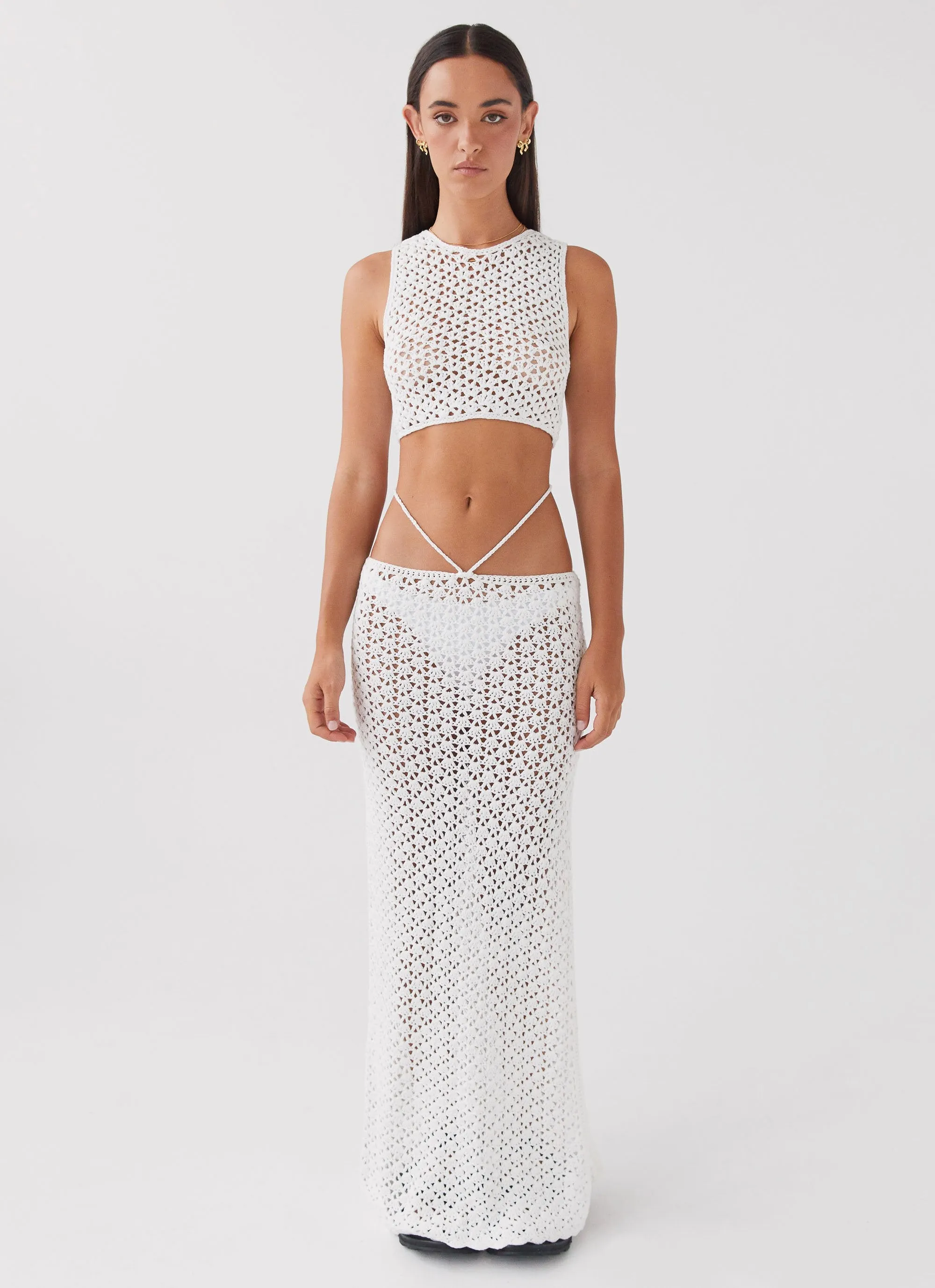Mabel Bay Crochet Tank Top - White NoSlip Grip ChafeFreeEdging