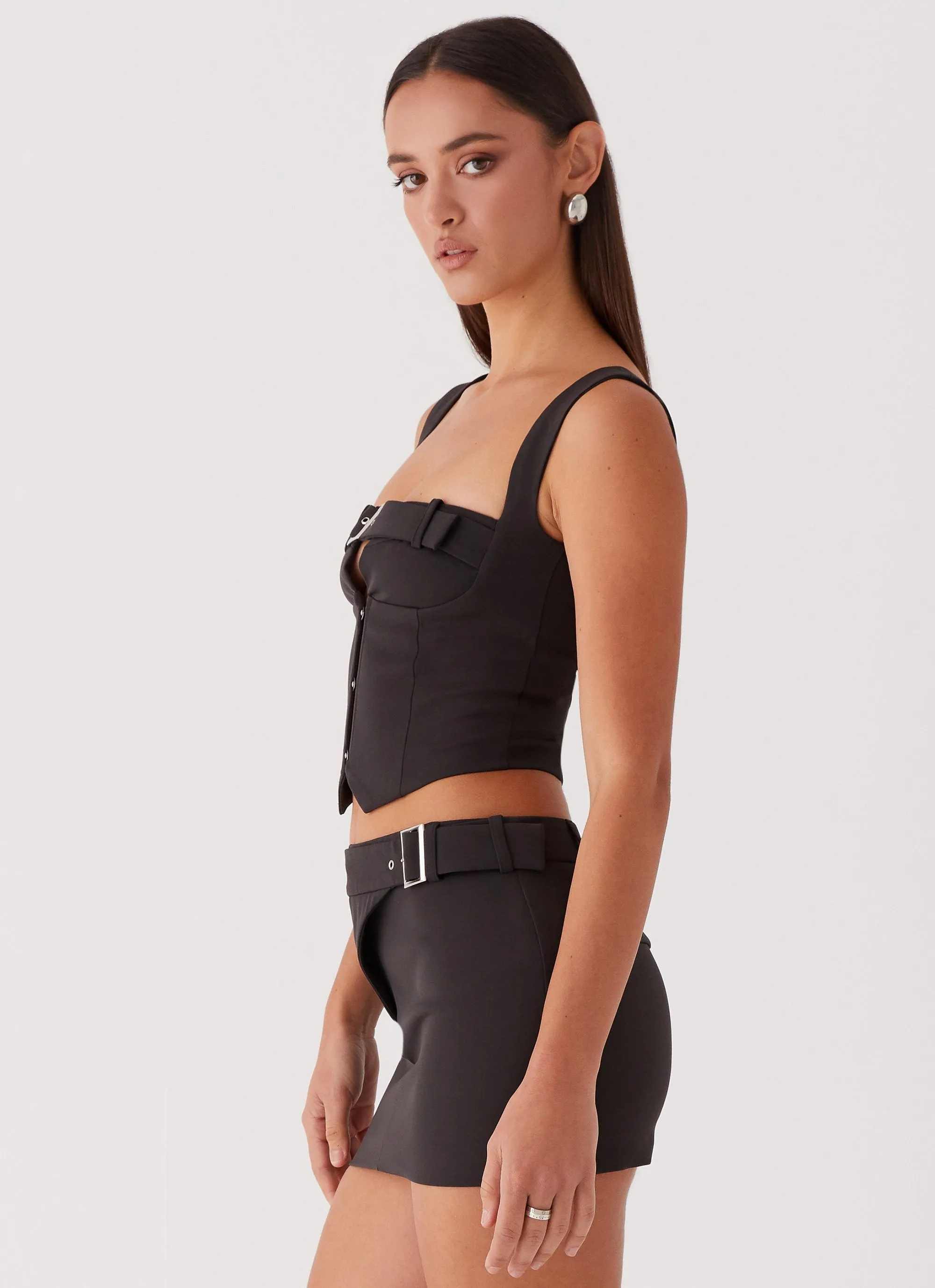 Flared hem Too Many Nights Belt Mini Skirt - Black