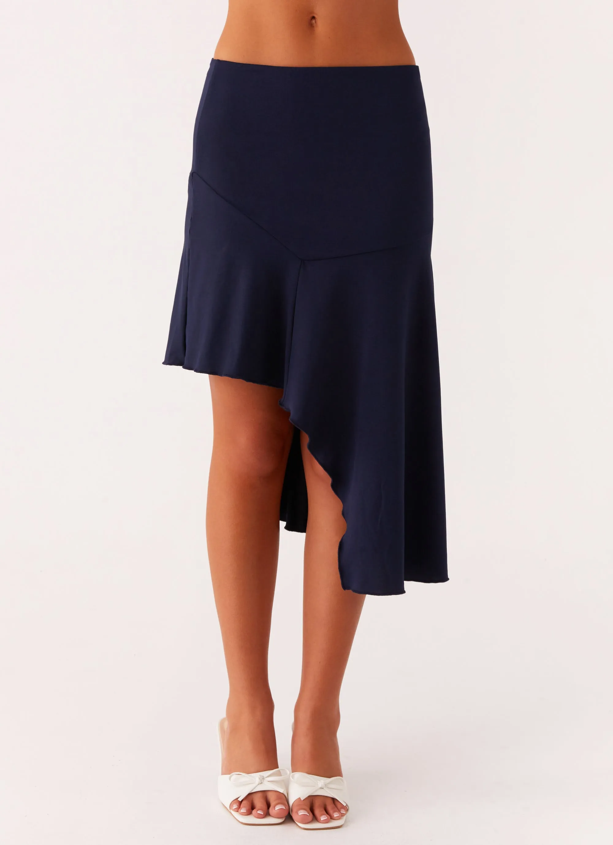 Outfit Vibes Viola Midi Skirt - Navy