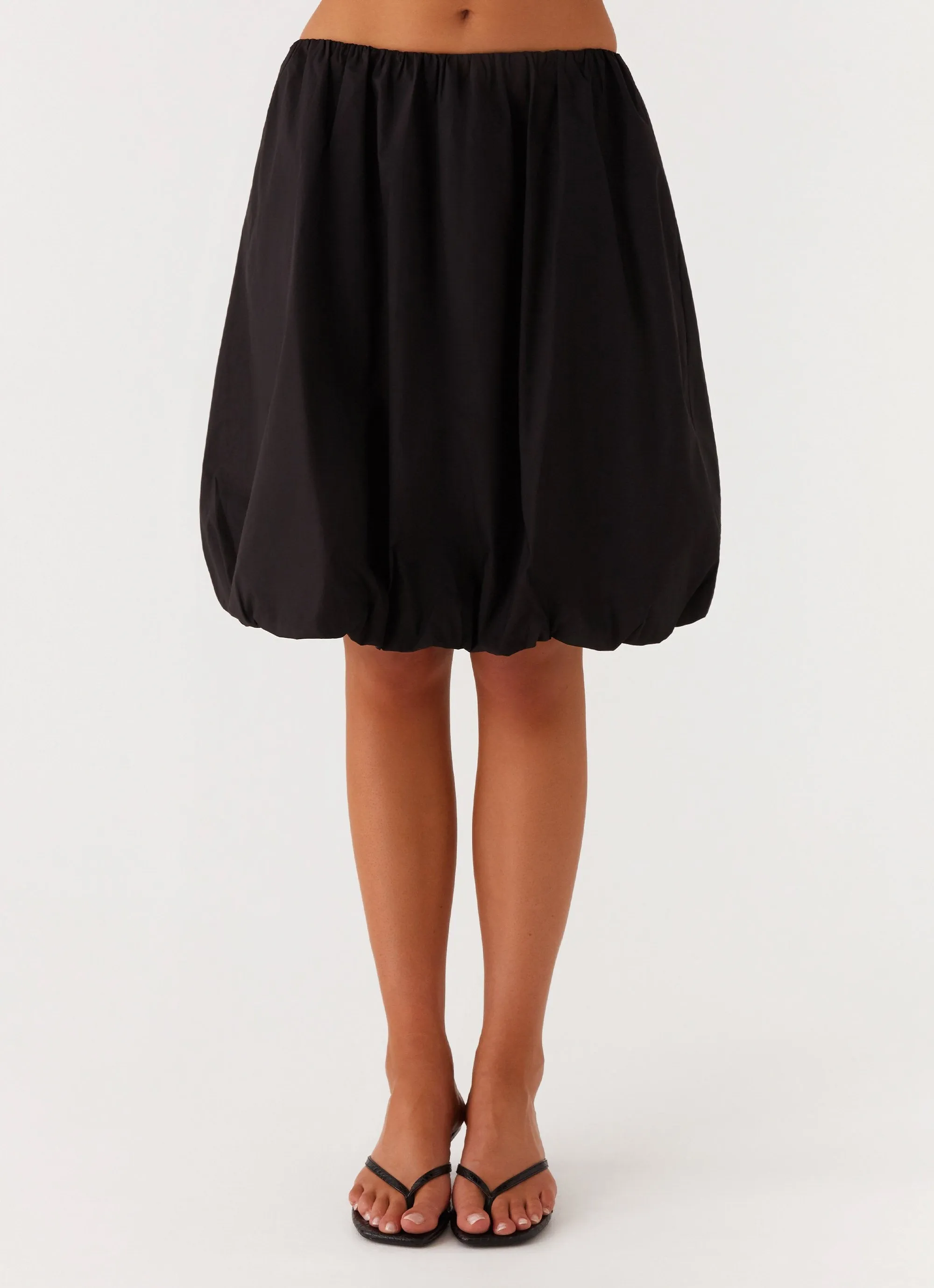 Make Way Bubble Midi Skirt - Black Cozy Vibe