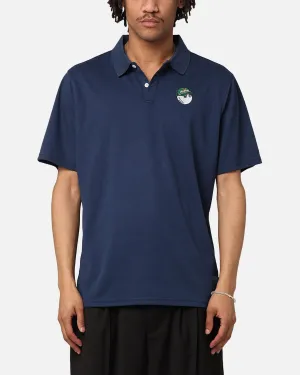 Malbon Pimento Performance Pique Polo Shirt Navy