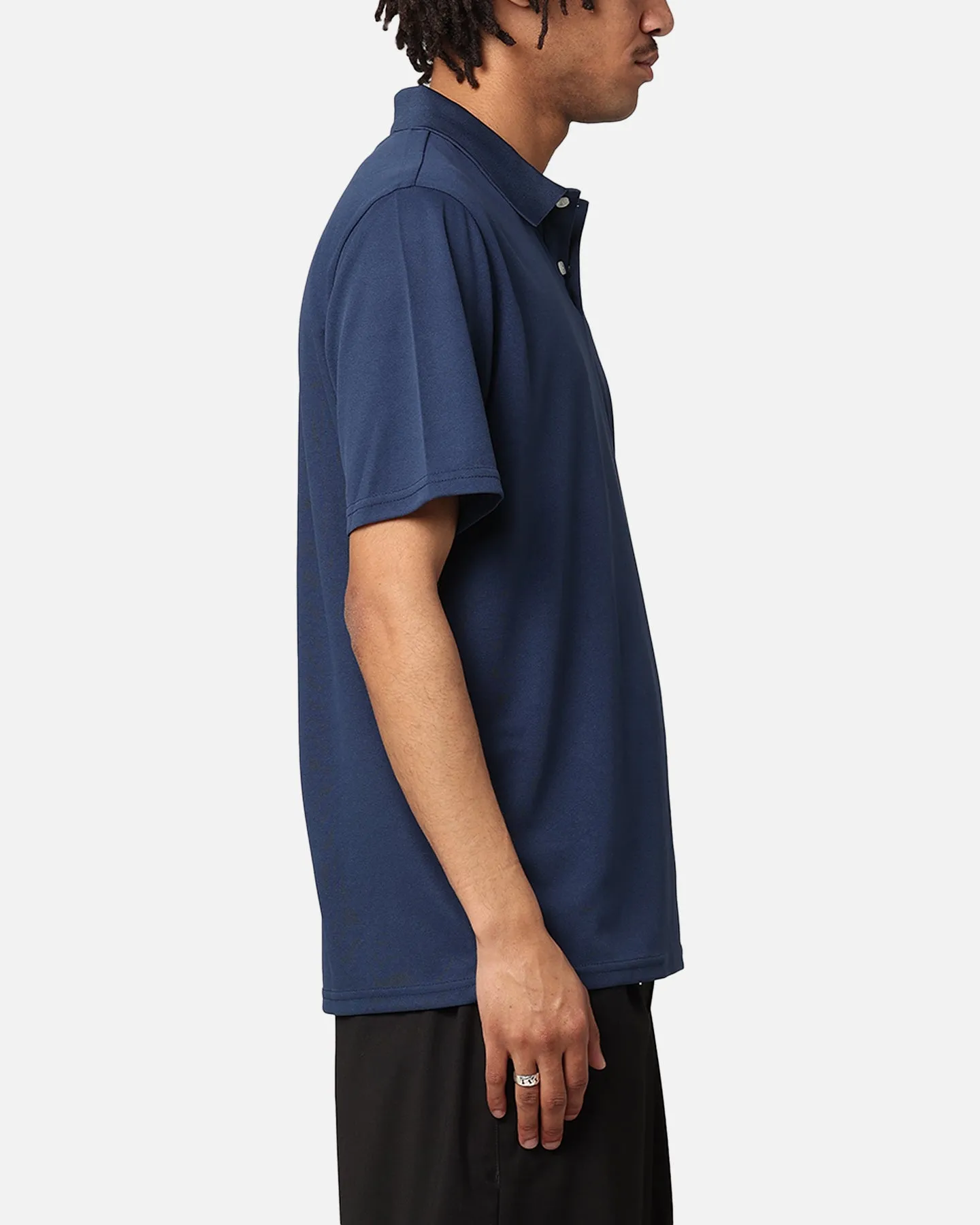 Malbon Pimento Performance Pique Polo Shirt Navy