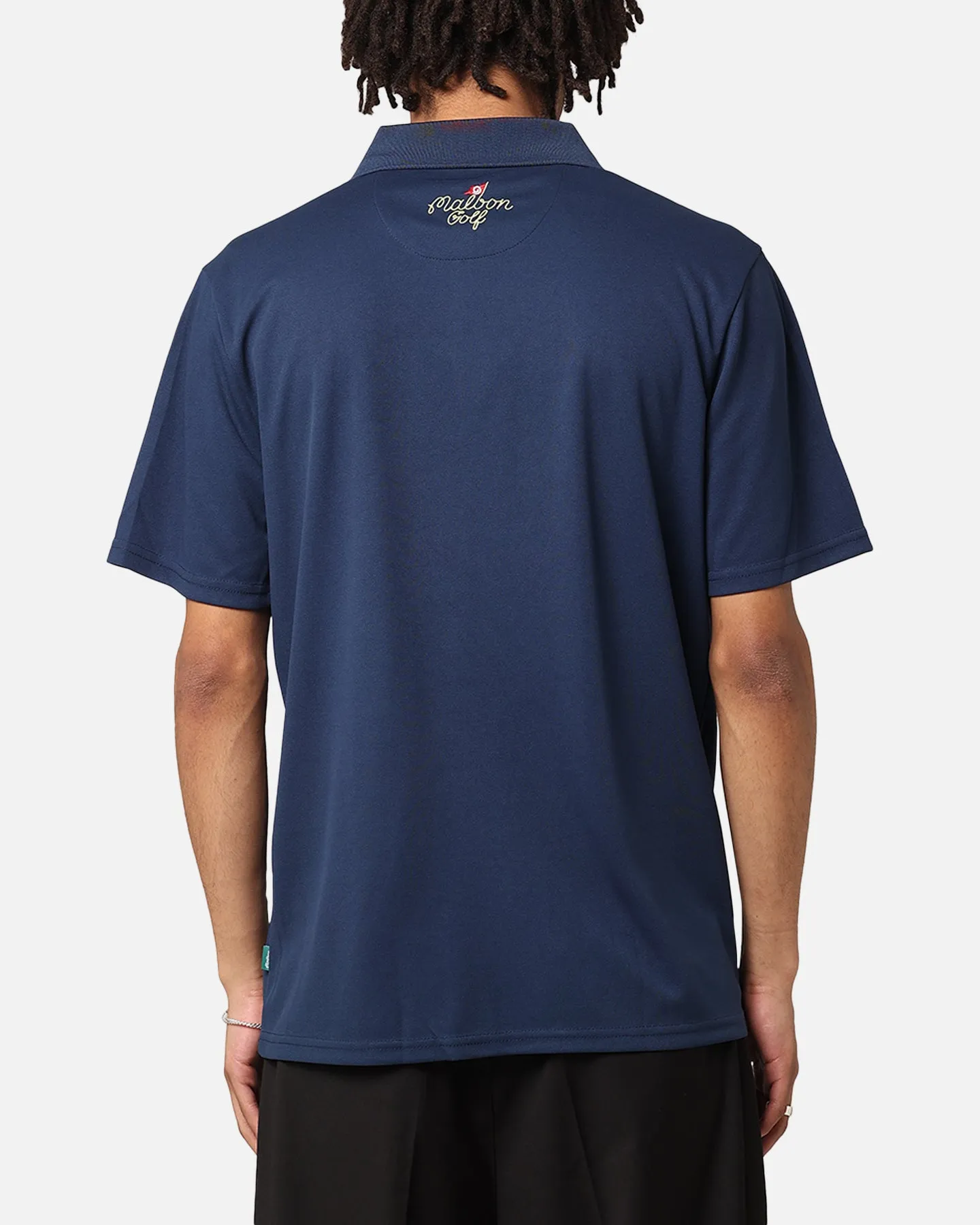 Malbon Pimento Performance Pique Polo Shirt Navy