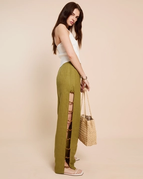 Comfy Material Quick Conversion Hem Malia Linen Pant