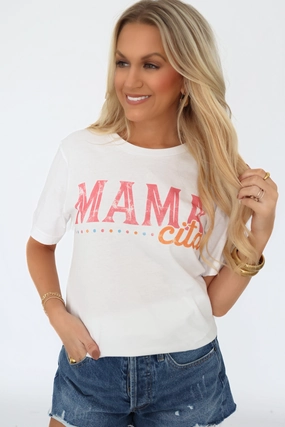 Mama Cita Graphic Tee RollUpSleeves Active Wear