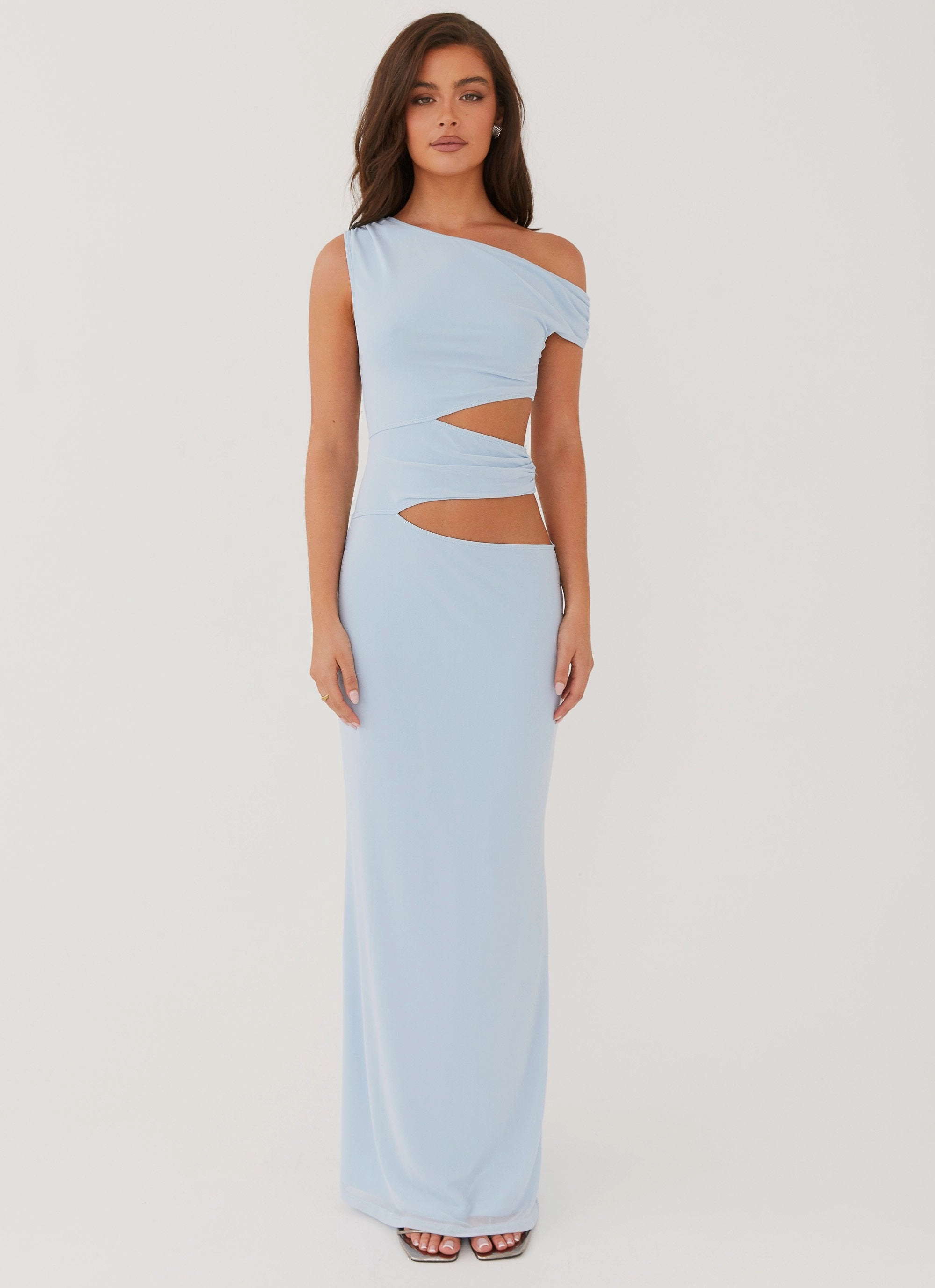 Margot One Shoulder Maxi Dress - Sky Blue Mini-Length