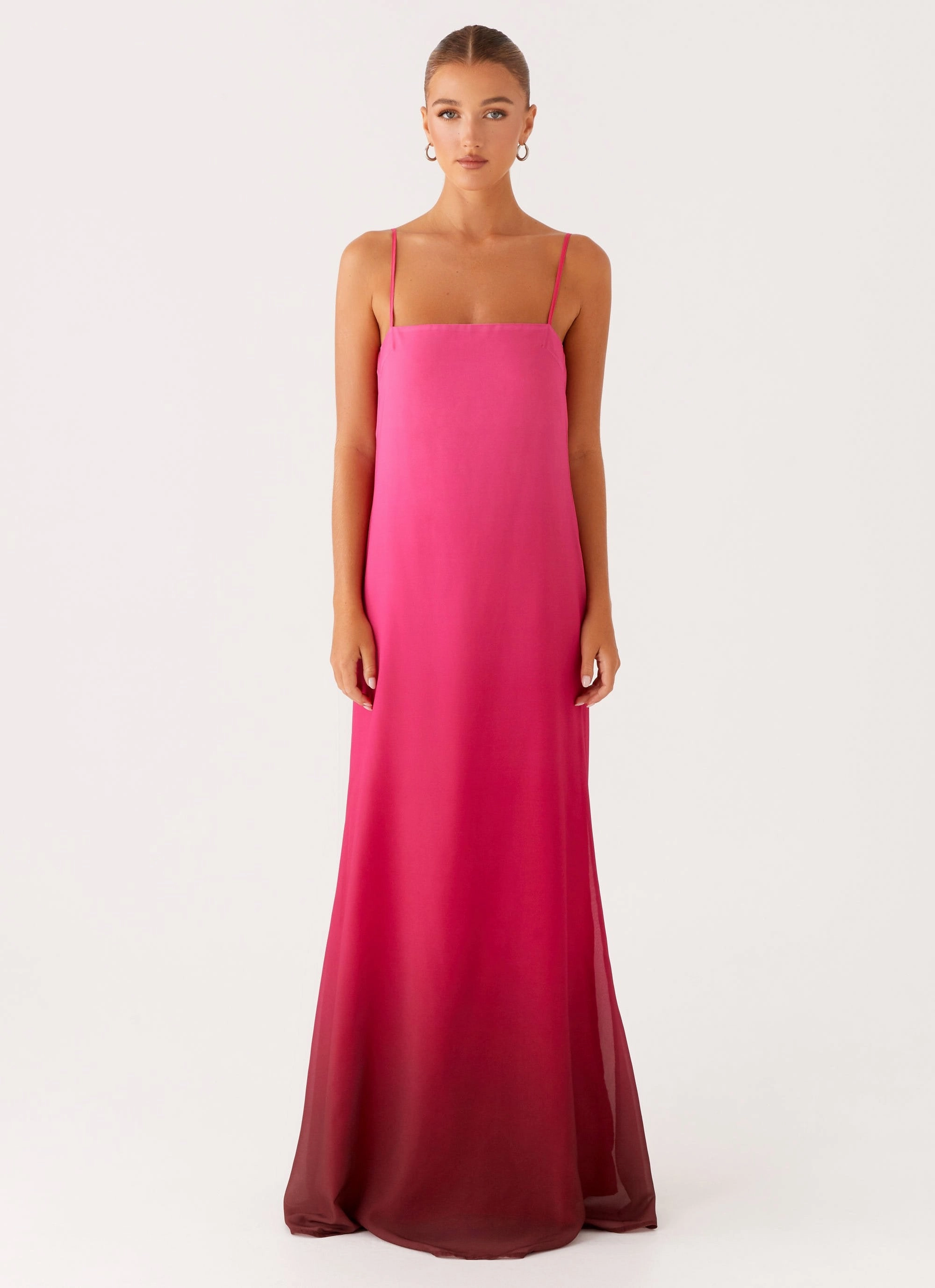 Marianne Maxi Dress - Fuchsia Gradient Chilly Weather Layer