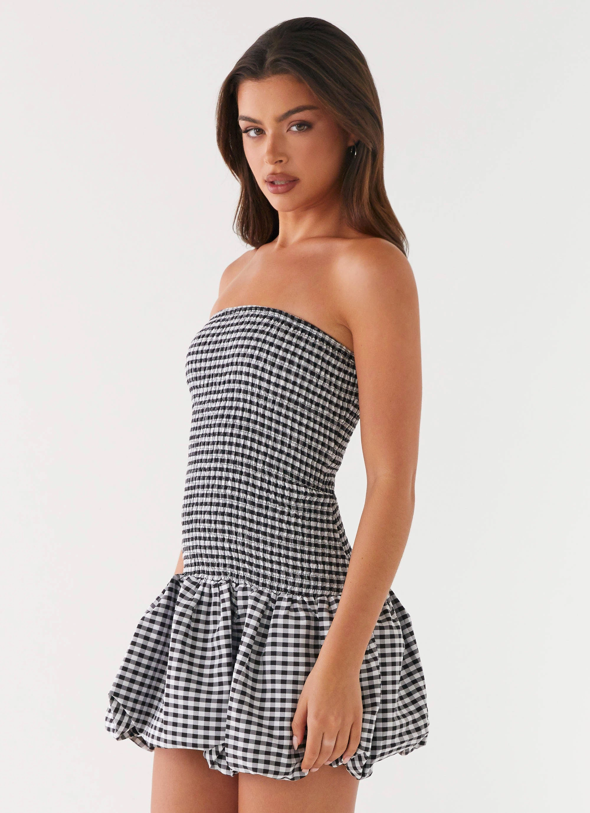 Smart Layering Martell Mini Dress - Black Gingham