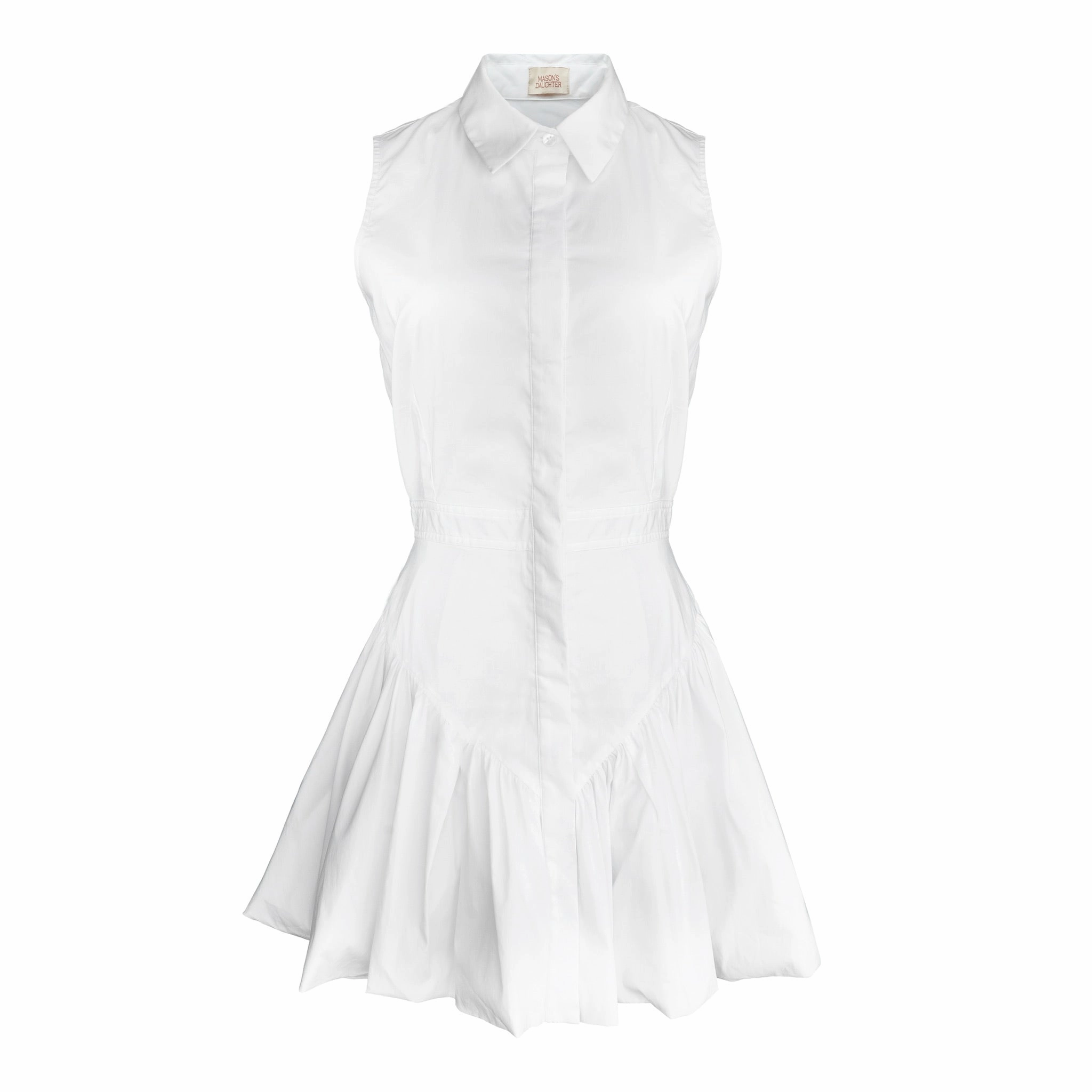 Peplum-Style All-day Comfort MASON'S DAUGHTER | Harper Shirtdress, White Poplin