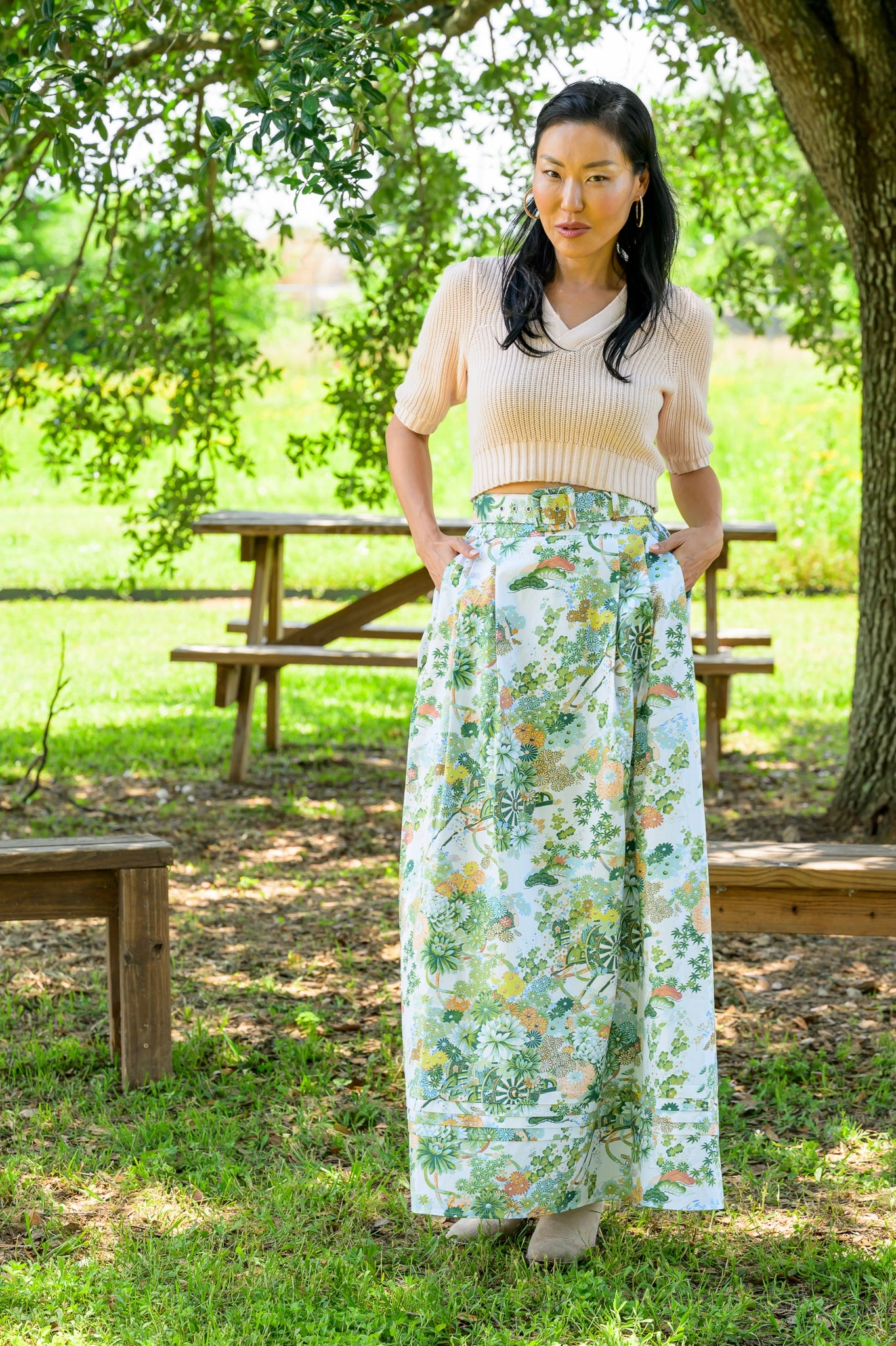 Tagless Labeling MASON'S DAUGHTER | Maxi Skirt, Spring Chinoiserie