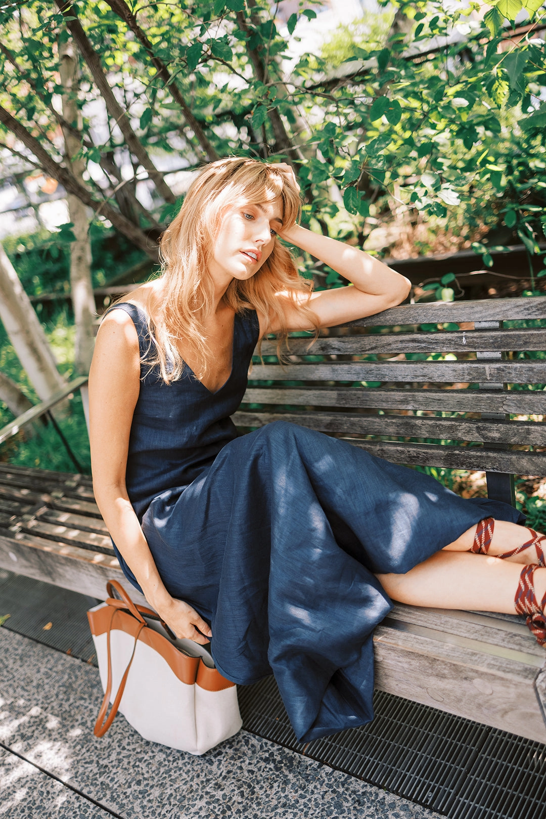 MASON'S DAUGHTER | Nicole Dress, Navy Linen High Hemline