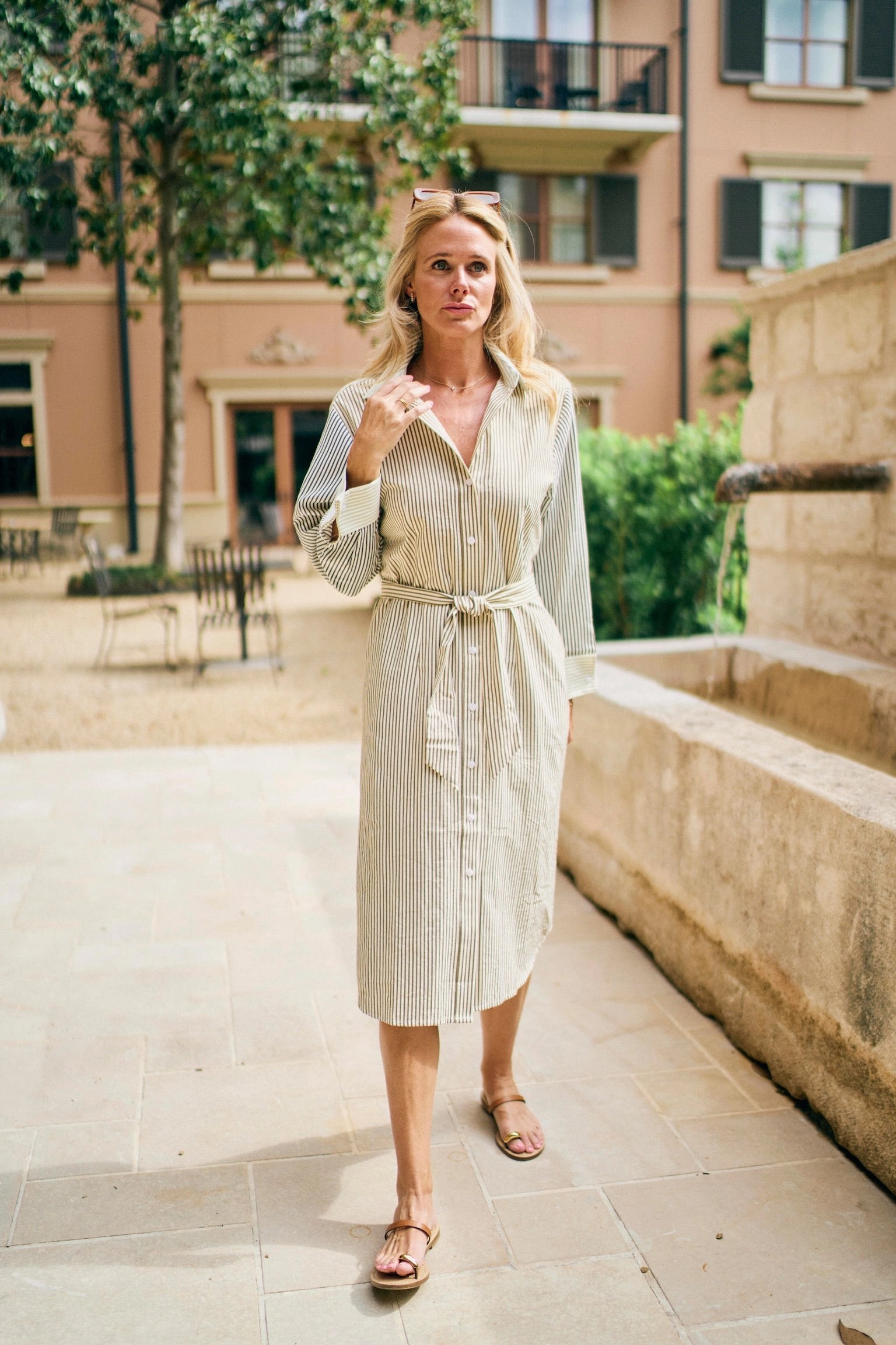 MASON'S DAUGHTER | Sutton Shirtdress, Multi Stripe Dreamy Drape