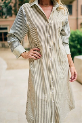 MASON'S DAUGHTER | Sutton Shirtdress, Multi Stripe Perfectly Fit Look