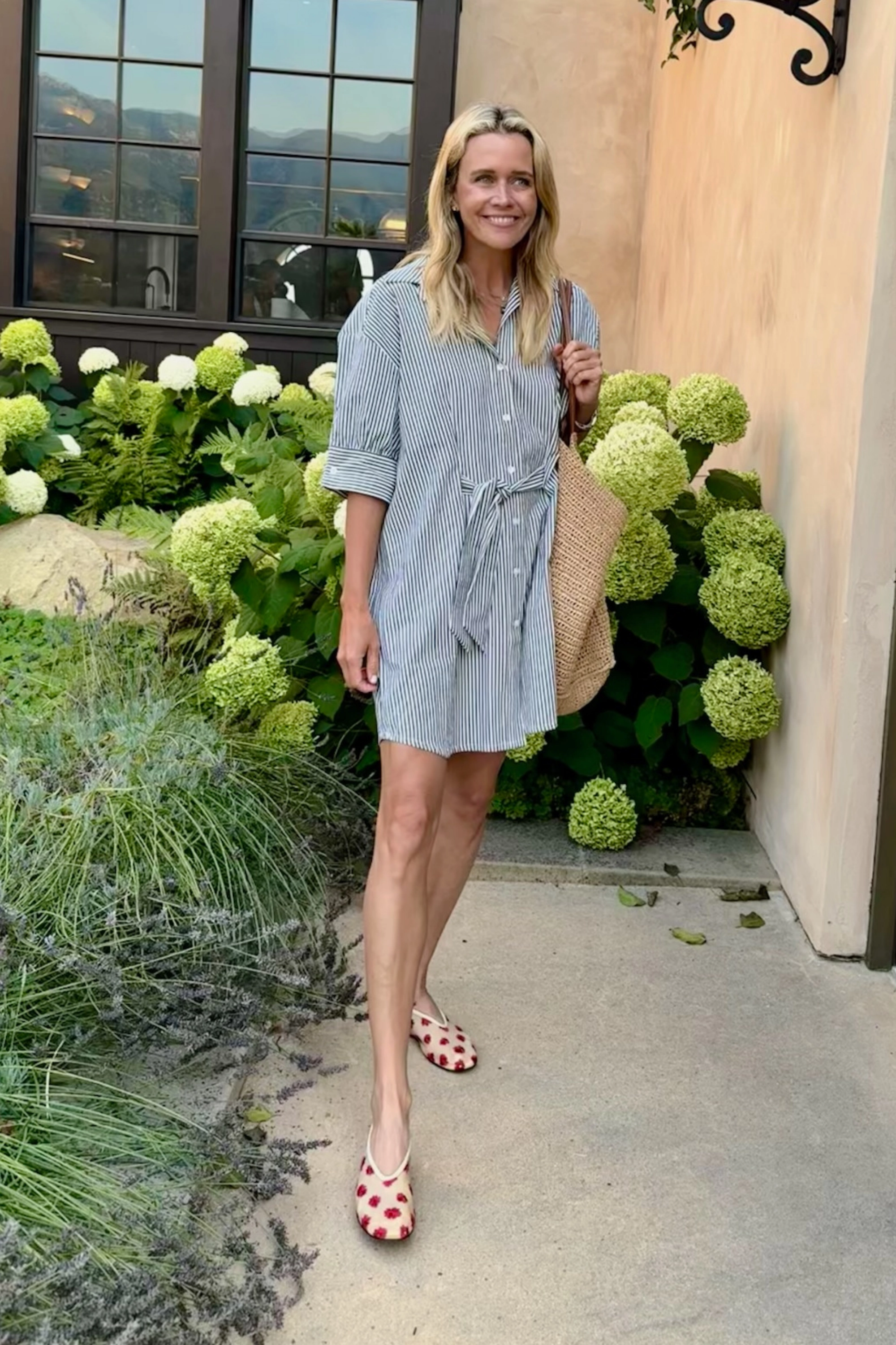 MASONS DAUGHTER | Anna Dress, Navy Striped Seersucker Clean Comfort