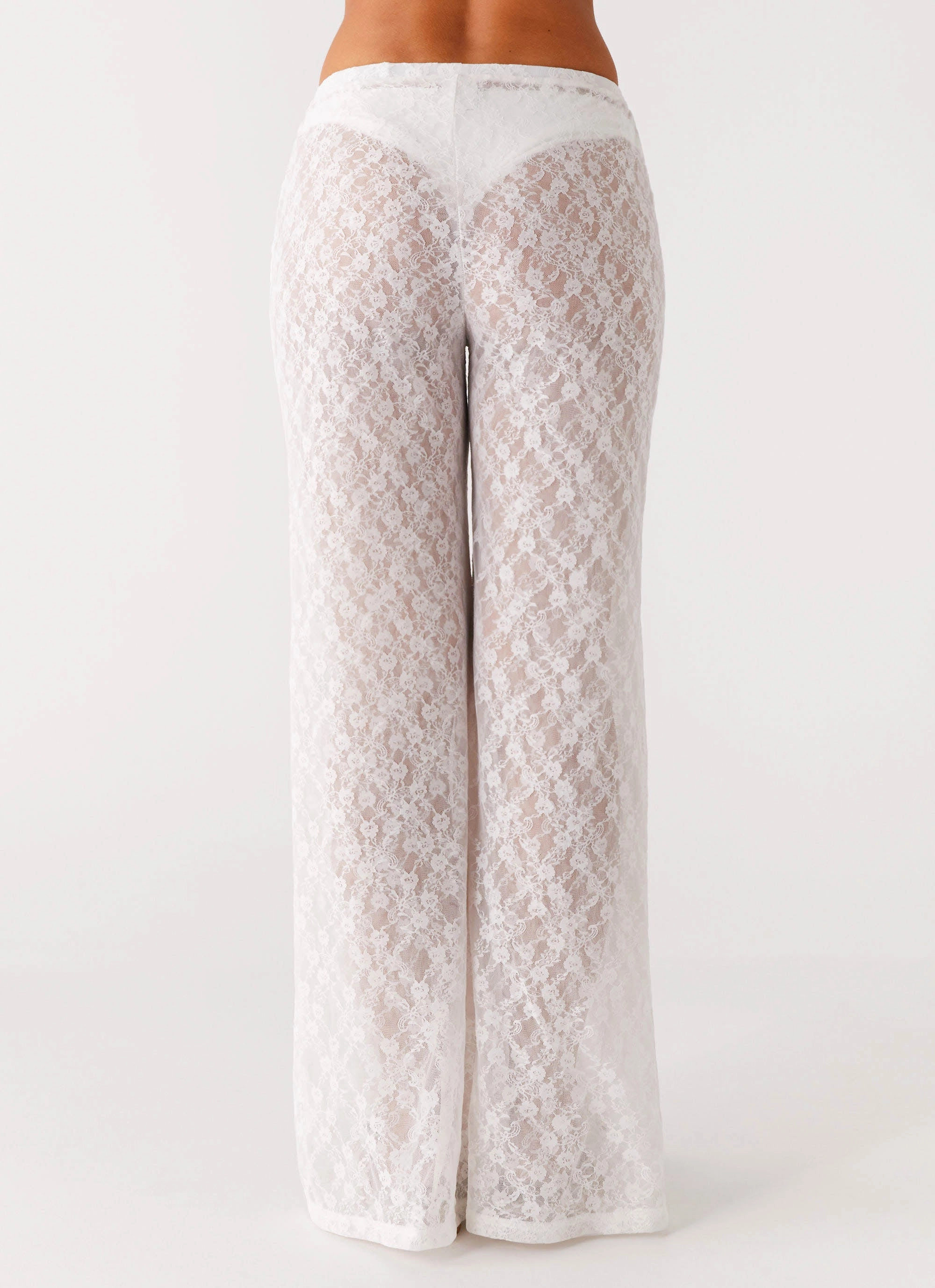 Matcha Lace Pants - White Comfortable Fit Wear