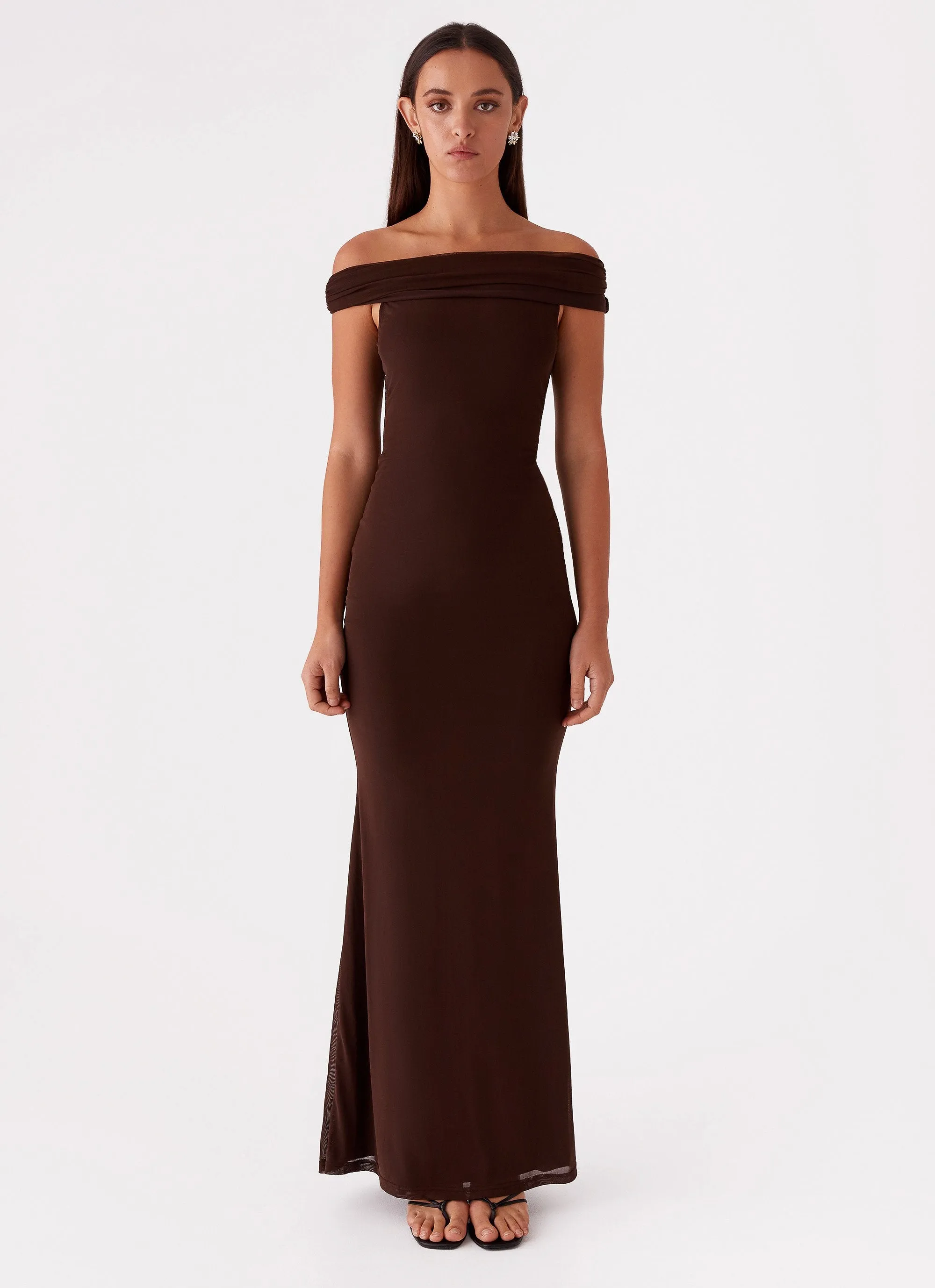 Marilyn Maxi Dress - Chocolate Anti Pilling Surface