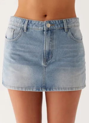 Structured silhouette Maysa Low Rise Mini Skirt - Blue