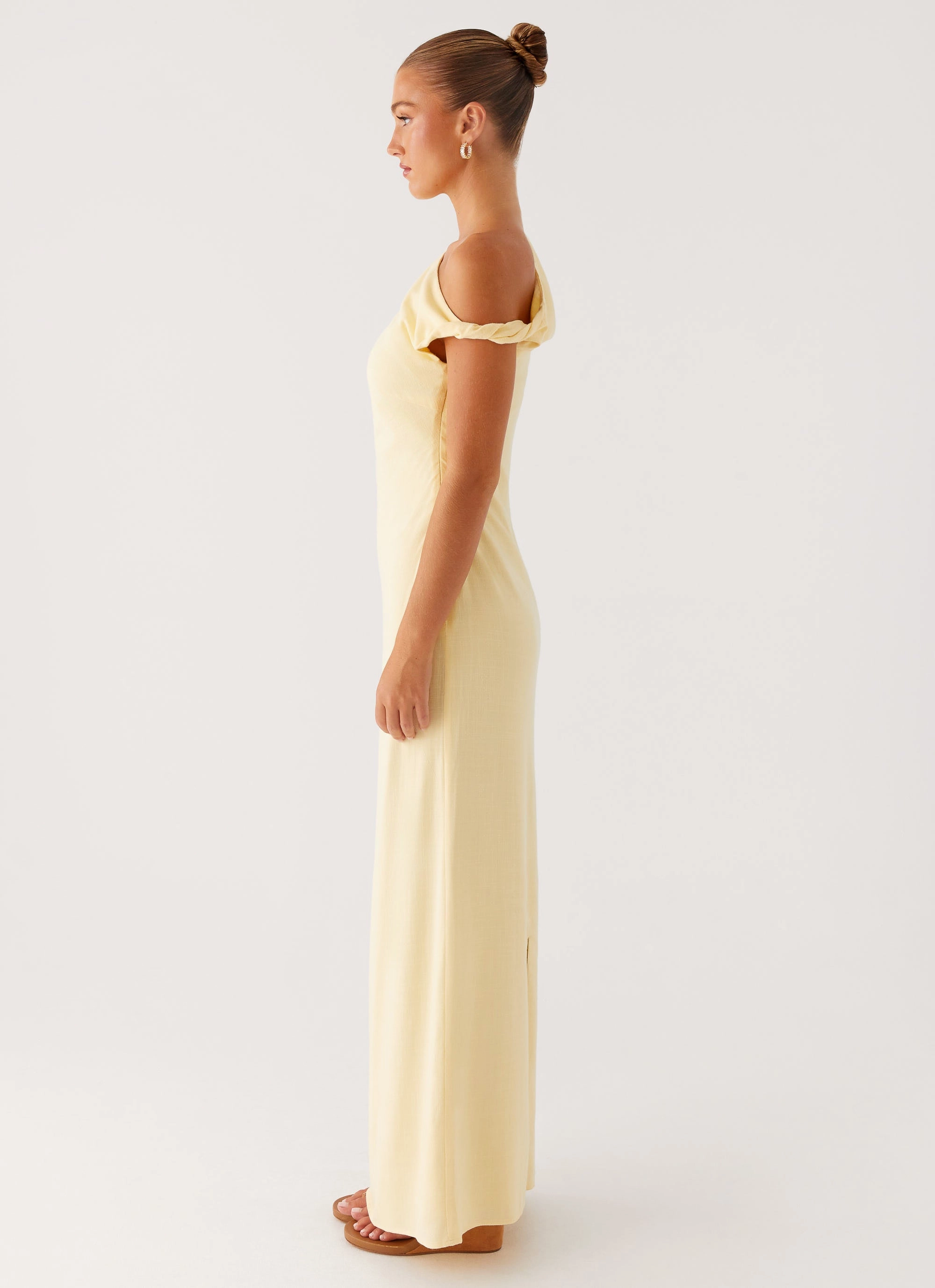 Mckenna Maxi Dress - Yellow Dropped-Waist