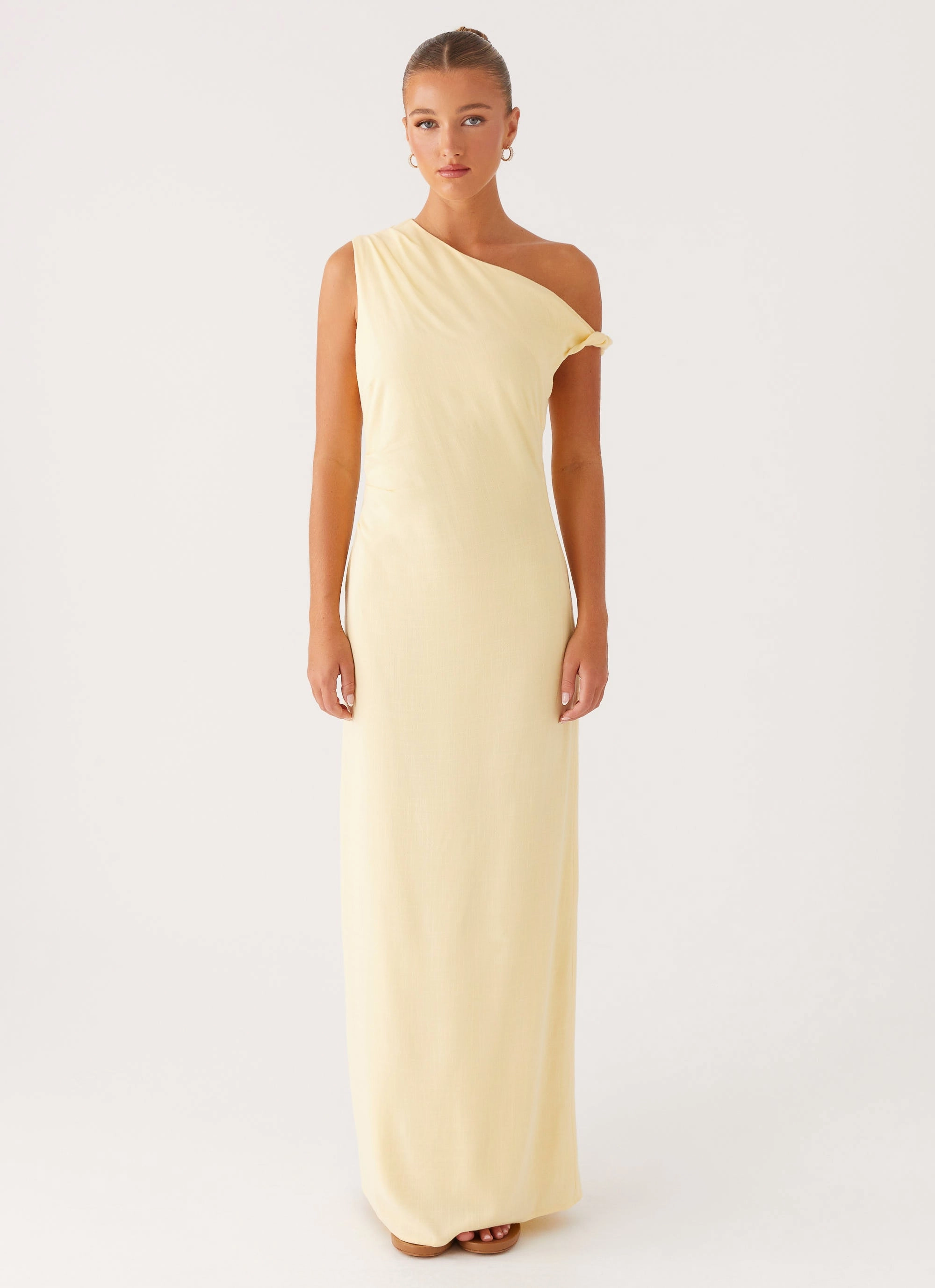 Gradient Shade Smart Waistband Fit Mckenna Maxi Dress - Yellow