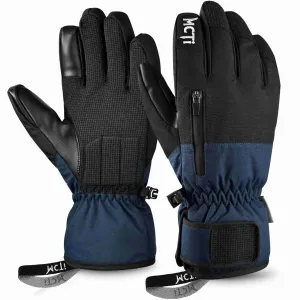 MCTi Snowboard Gloves Men's Waterproof Insulated Ski Gloves Winter with Abrasion Resistant Palm