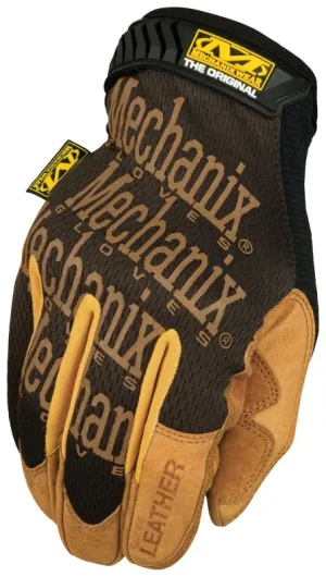 Mechanix Wear Durahide Series LMG-75-010 Mechanic Gloves, L, Wing Thumb, Hook-and-Loop Cuff, Leather, Tan :EA: QUANTITY: 1