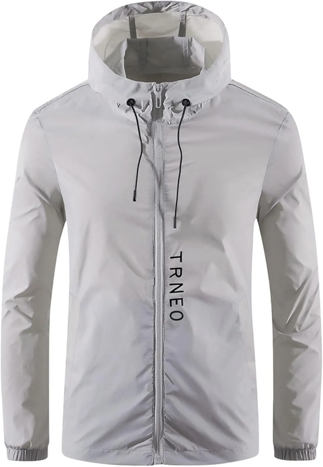 Men Full Zip UPF50  Sun Protection Hoodie Jacket Long Sleeve Lightweight Breathable UV Shirts Running Coat with Pocket