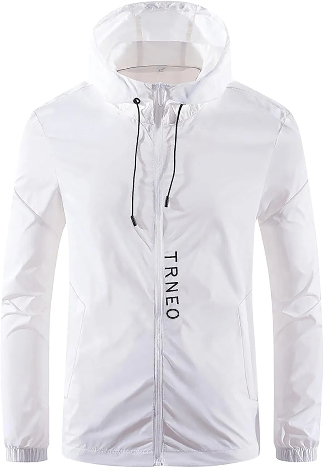 Men Full Zip UPF50  Sun Protection Hoodie Jacket Long Sleeve Lightweight Breathable UV Shirts Running Coat with Pocket