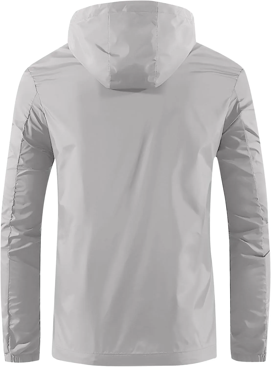Men Full Zip UPF50  Sun Protection Hoodie Jacket Long Sleeve Lightweight Breathable UV Shirts Running Coat with Pocket
