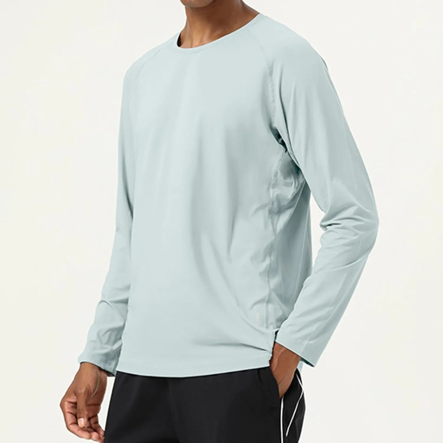Men Sun Protection UPF 50  Shirts Long Sleeve Swim Rash Guard T-Shirt Running Athletic Gym Workout UV Fish Hiking Tops