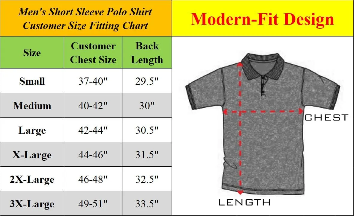 Men's (3-PACK) Short Sleeve Pique Polo Shirt (S-2X)