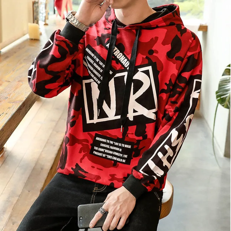 Men's Autumn Casual Long Sleeved Hooded Sweatshirt