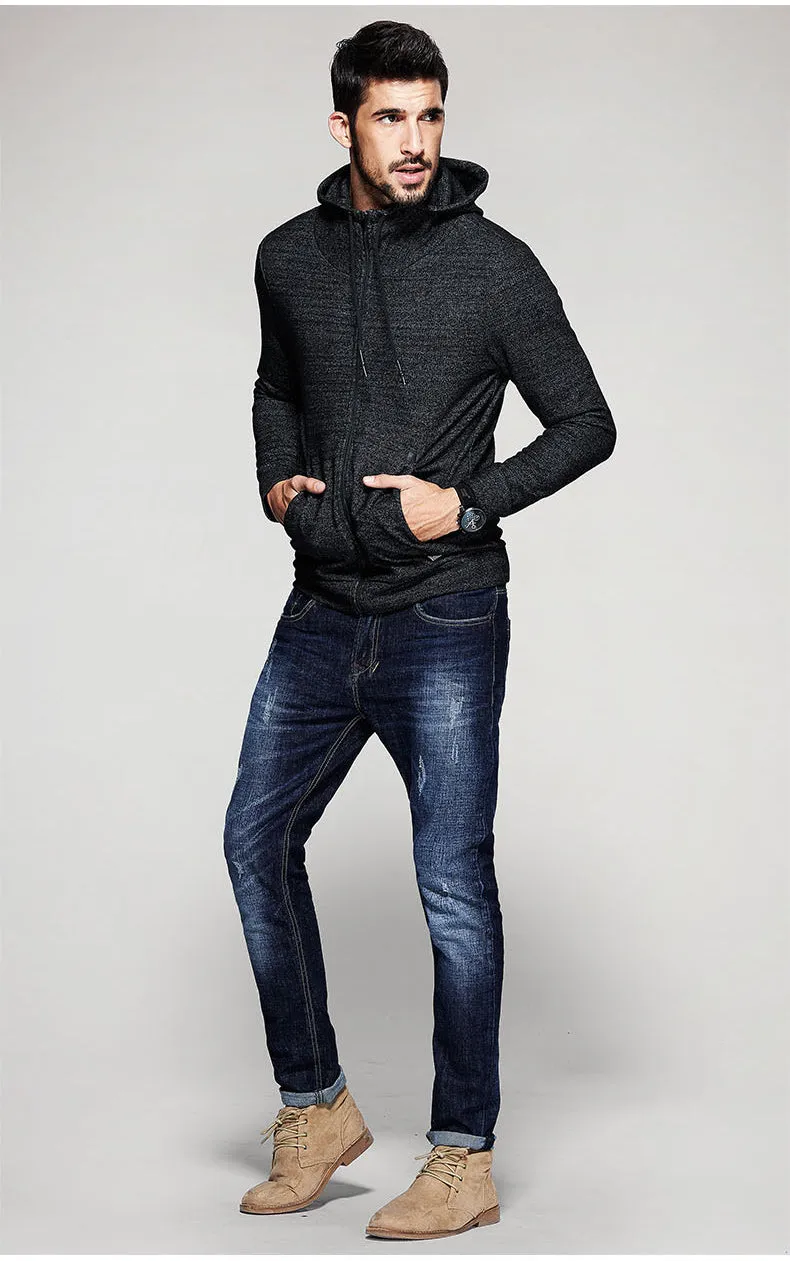 Men's Autumn Casual Zippered Hooded Sweatshirt