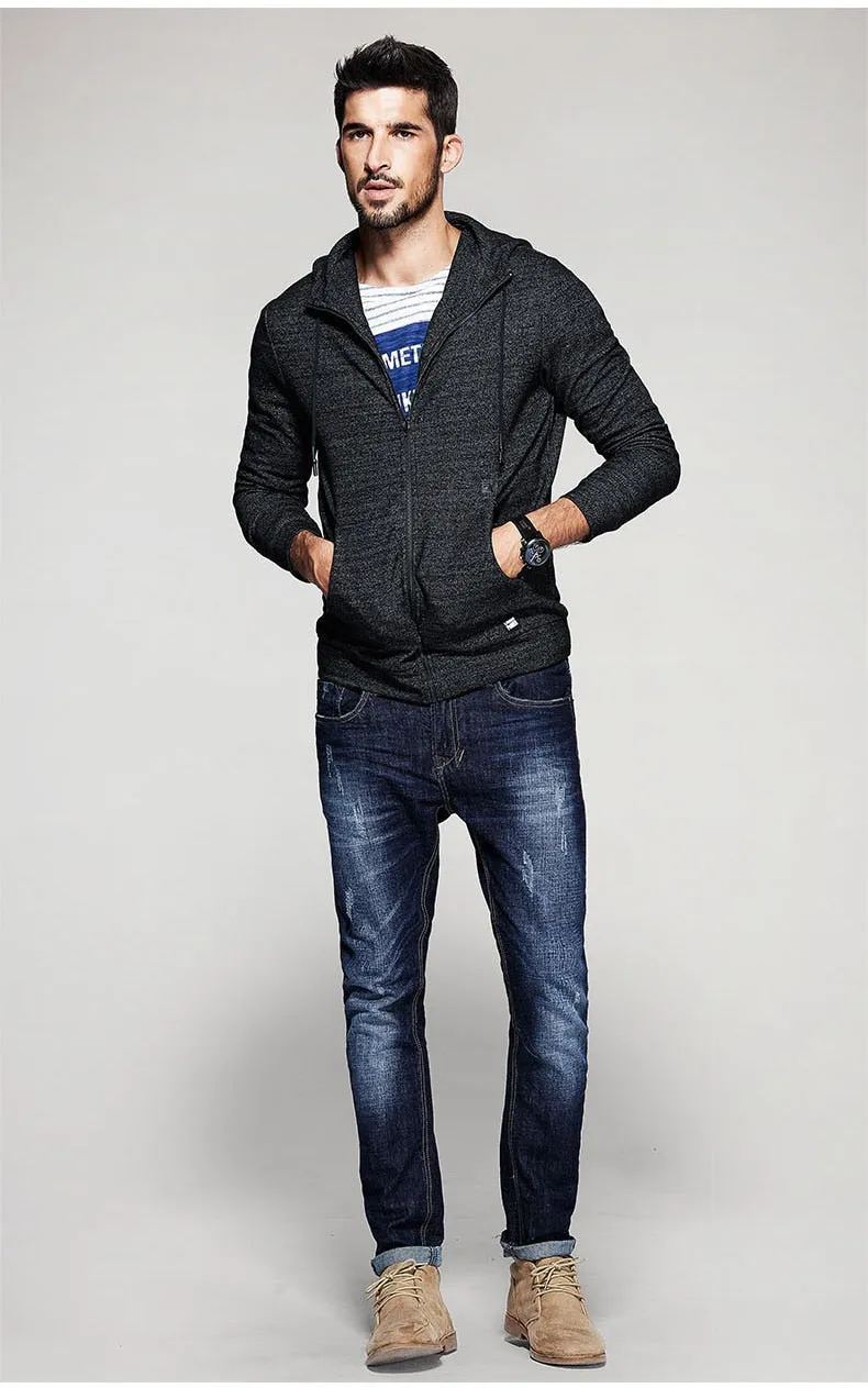 Men's Autumn Casual Zippered Hooded Sweatshirt