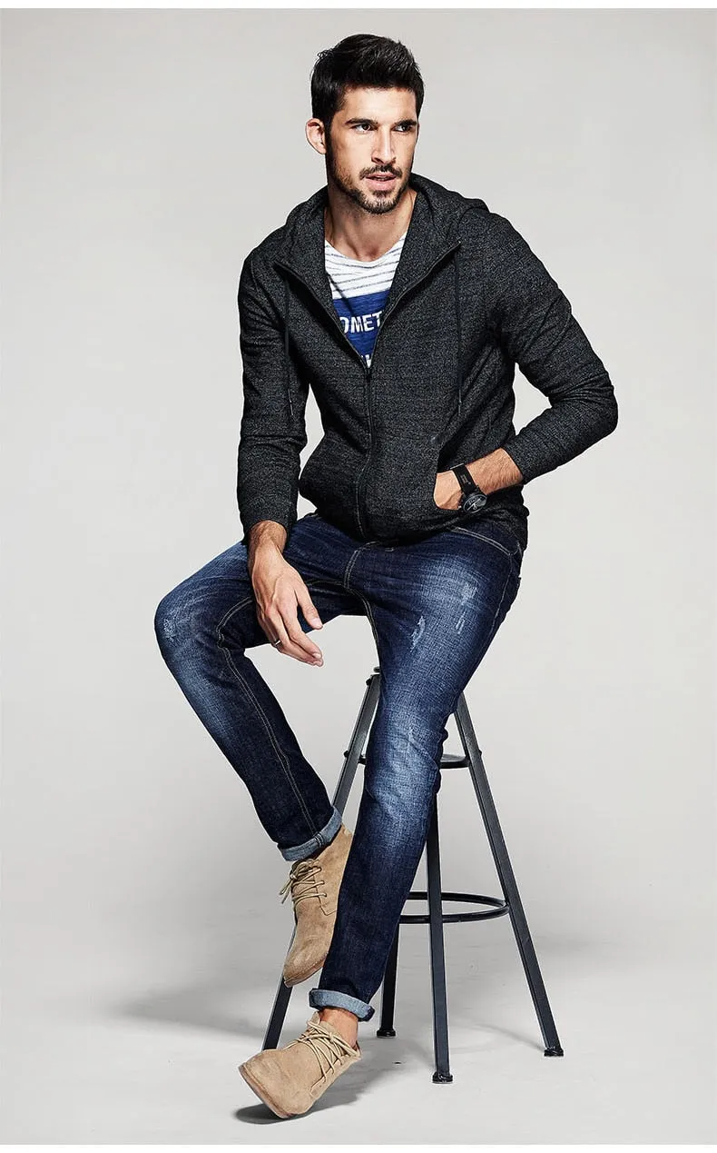 Men's Autumn Casual Zippered Hooded Sweatshirt