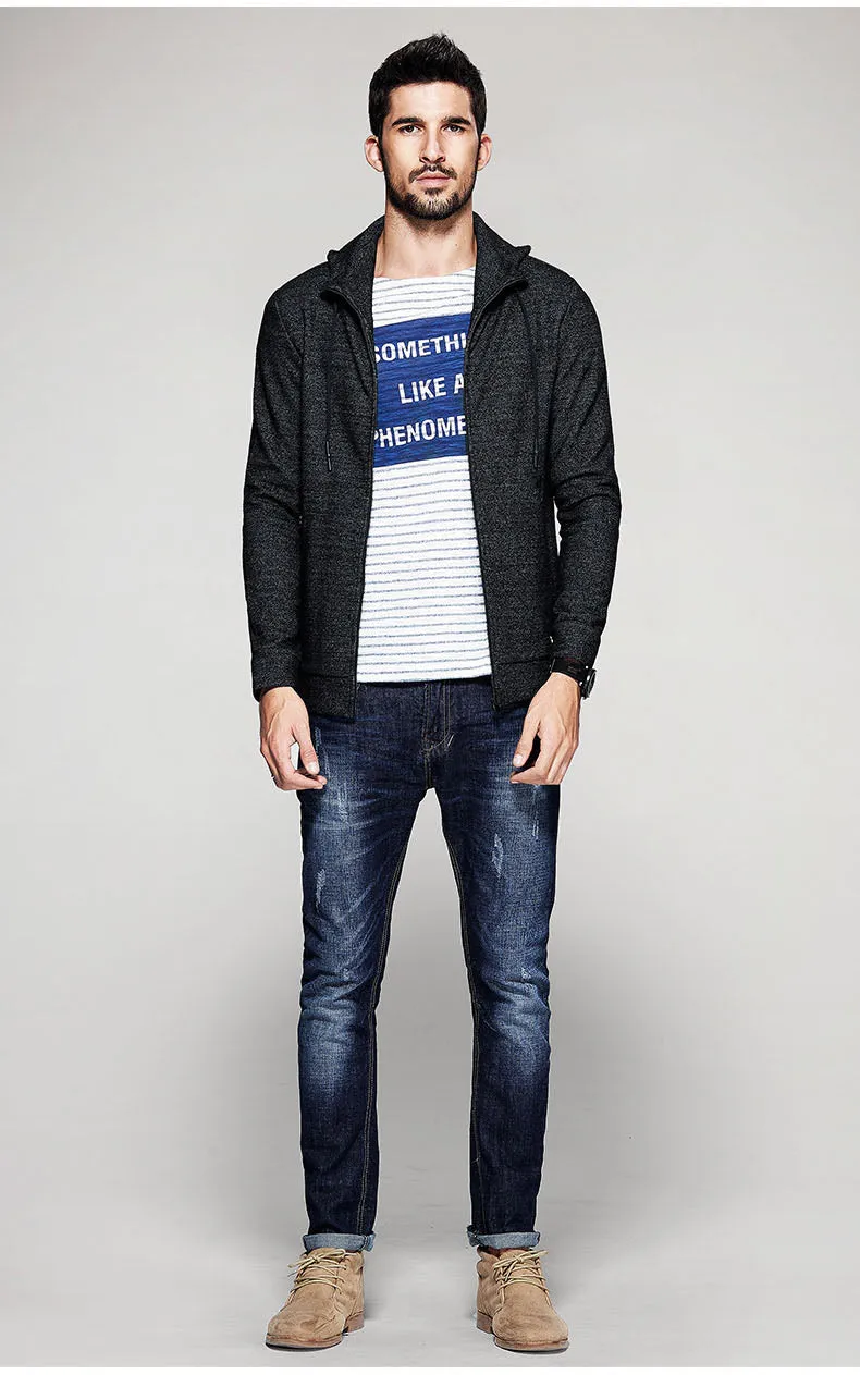 Men's Autumn Casual Zippered Hooded Sweatshirt
