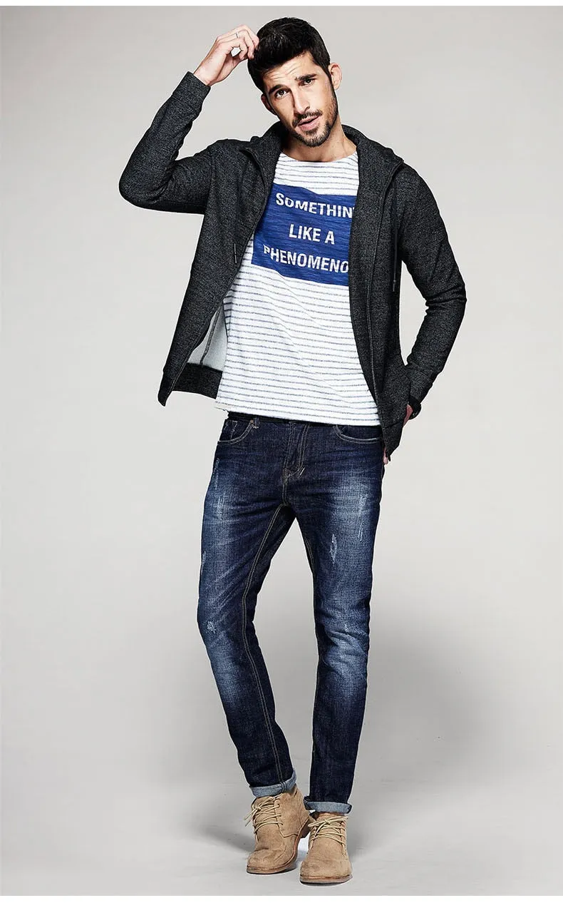 Men's Autumn Casual Zippered Hooded Sweatshirt