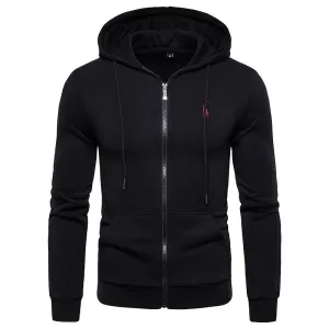 Men's Autumn/Winter Fleece Thick Hoodie With Zipper