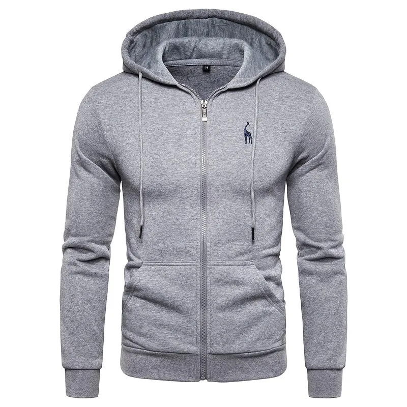 Men's Autumn/Winter Fleece Thick Hoodie With Zipper