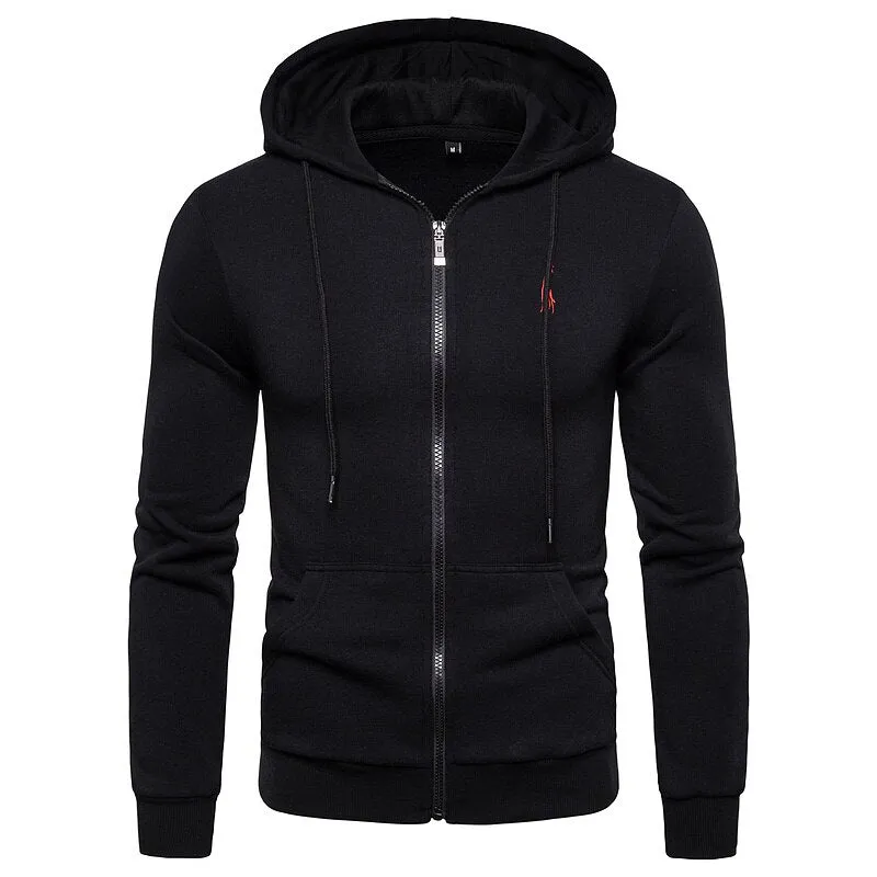 Men's Autumn/Winter Fleece Thick Hoodie With Zipper