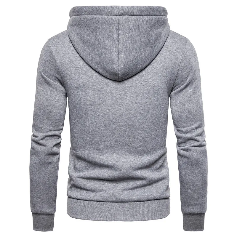 Men's Autumn/Winter Fleece Thick Hoodie With Zipper