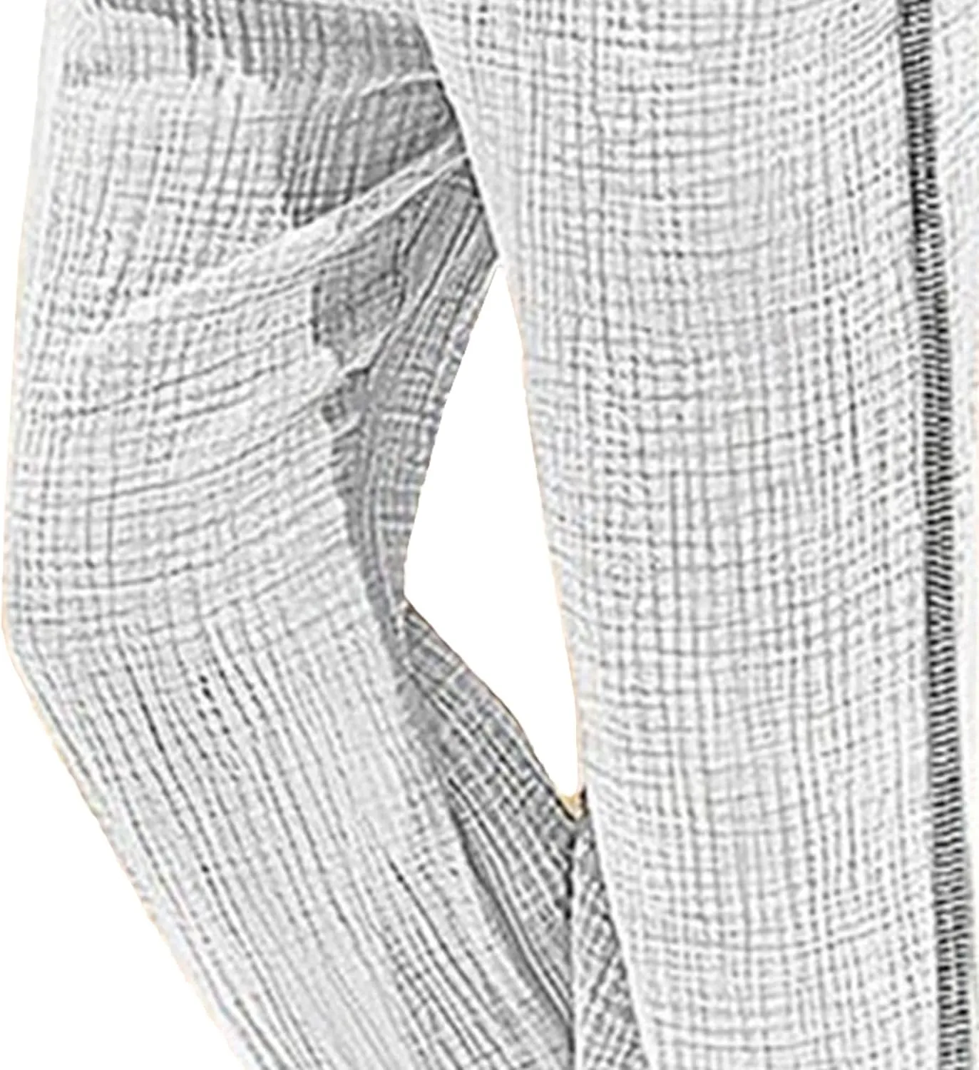 Men's Baggy Casual Elastic Waist Chino Pants Cotton Linen Solid Outdoor Pants Straight Leg Comfort Beach Trousers